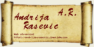 Andrija Rašević vizit kartica